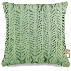 Set/3 New! 24" x 24" Granite Green Pleating Throw Pillow Covers Linen Shams